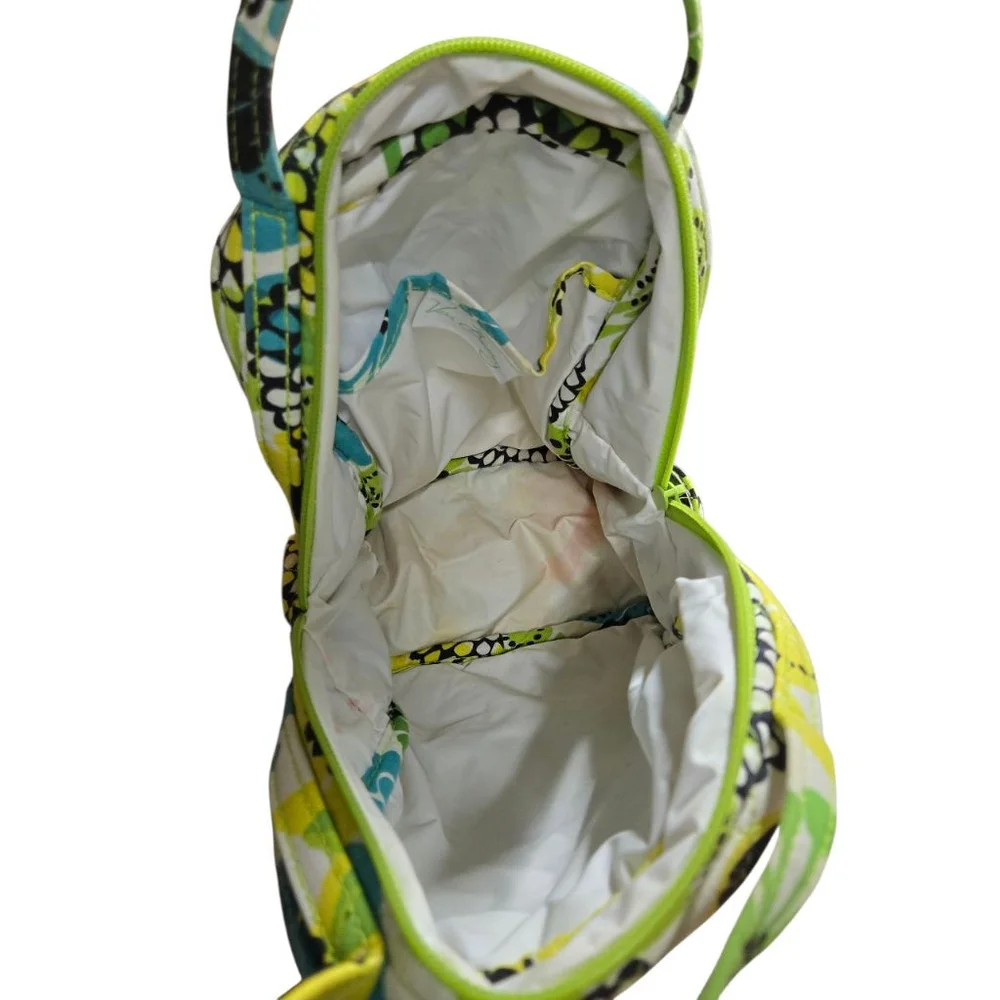 Vera Bradley Lunch Bag Limes Up Insulated Green Yellow Blue Floral Quilted